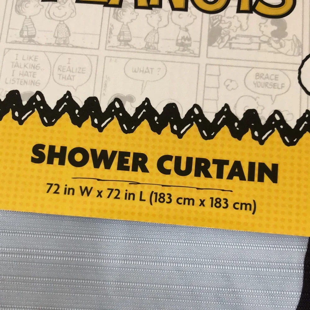 Peanuts Characters Shower Curtain with Snoopy & Charlie Brown